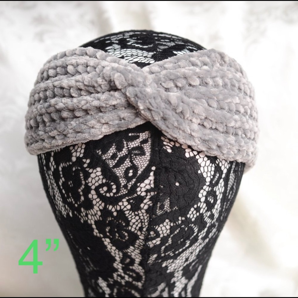 2/$15 Headband SOFT Chenille Gray Ear Warmer